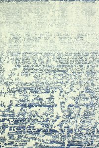 3 x 8 Runner Contemporary Ivory and Blue Rug - Everek