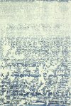 Contemporary Ivory and Blue 8 Foot Runner Rug - Everek