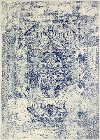 5 x 8 Medium Contemporary Ivory and Blue Rug - Everek-2