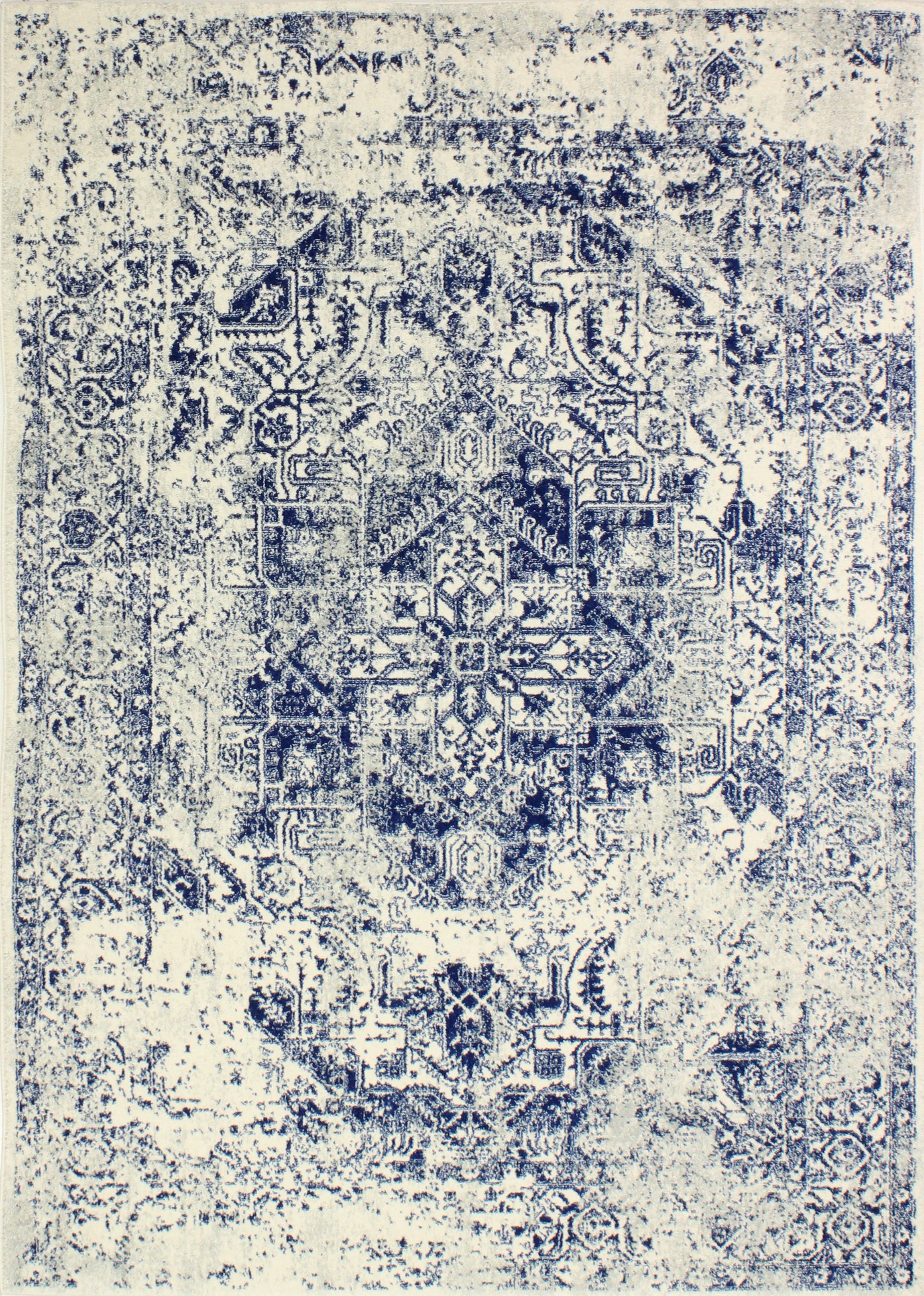 Everek 9' x 12' X-Large Contemporary Ivory and Blue Rug-2