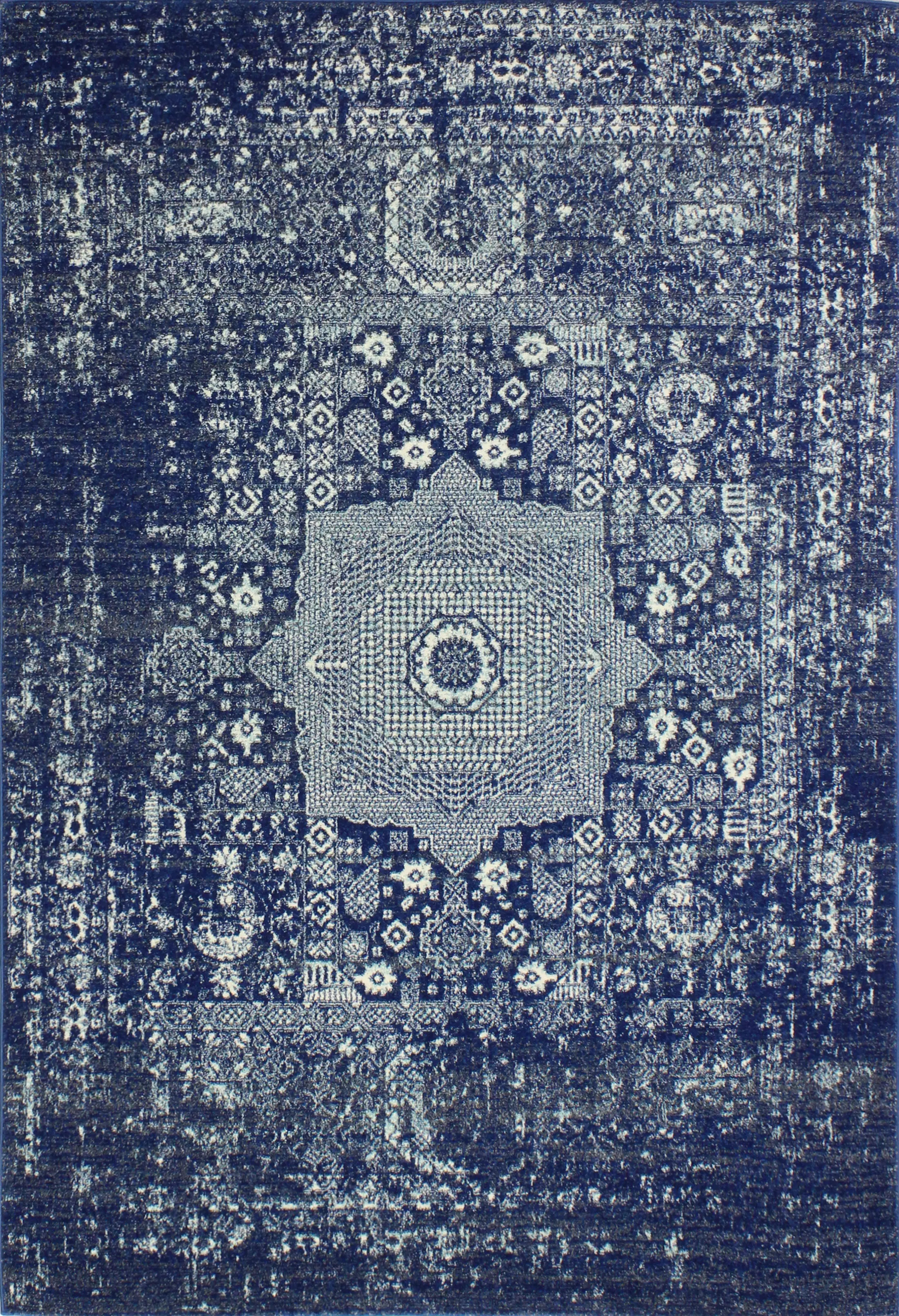 Everek 9 x 12 Contemporary Dark Blue Rug-2