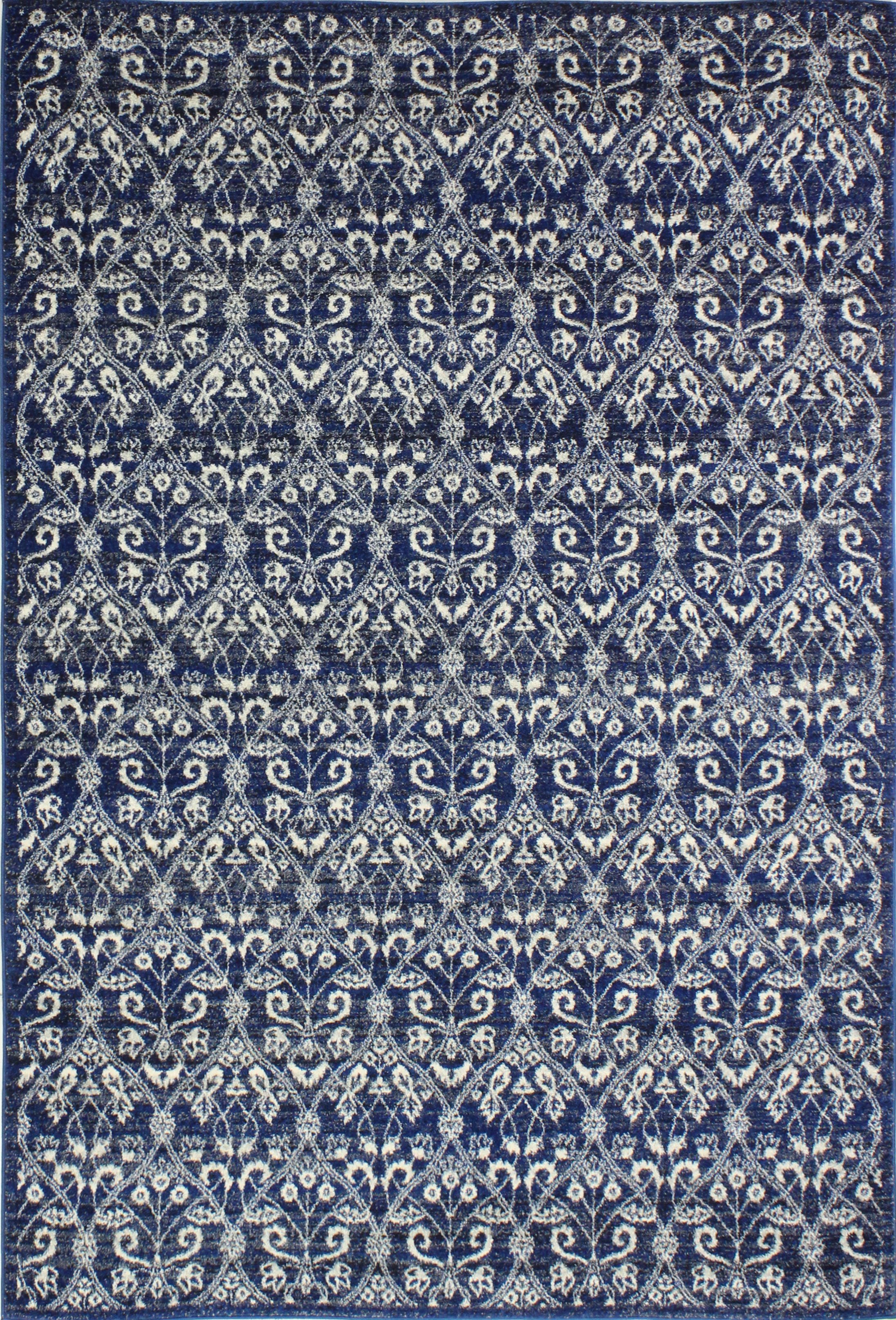 5 x 8 Medium Contemporary Dark Blue Rug - Everek-2