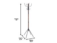 Milton 8-Hook Wooden Standing Coat Rack - Brixton-8