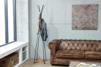 Dorrigo Wood and Metal Coat Rack with 8-Hooks - Brixton