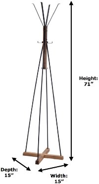 Dorrigo Wood and Metal Coat Rack with 8-Hooks - Brixton-7