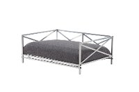 Clermont 23 Inch Silver Pet Bed with Cushion - Brixton