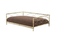 Sarina 29 Inch Gold Pet Bed with Cushion - Brixton
