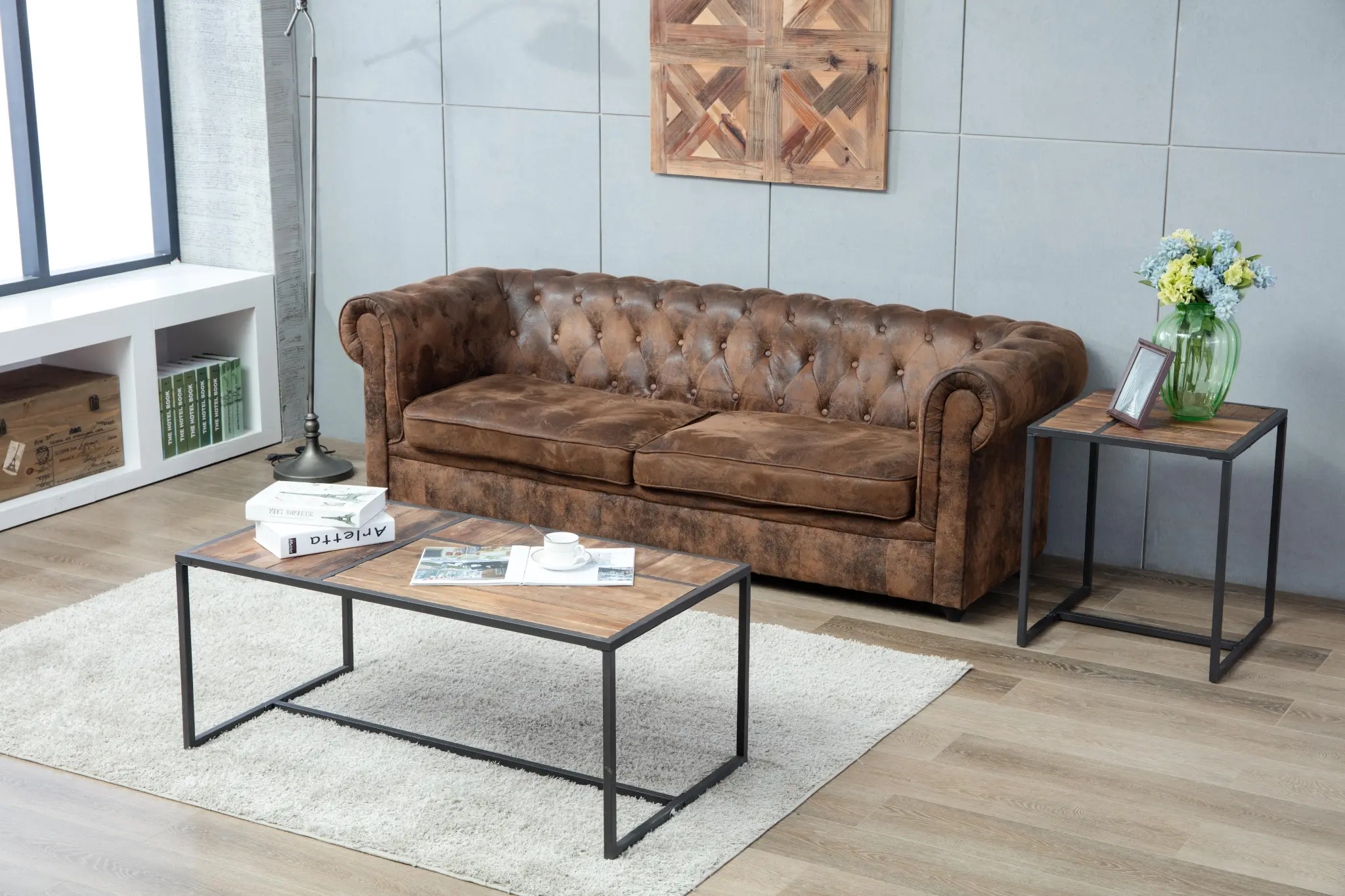 Contemporary Wooden Brown Coffee Table - Brixton-1