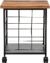 Metal and Wood Rolling File Cabinet - Brixton