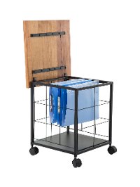 Metal and Wood Rolling File Cabinet - Brixton-2
