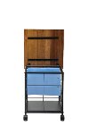Metal and Wood Rolling File Cabinet - Brixton-5