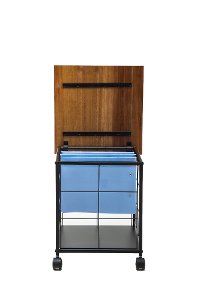 Metal and Wood Rolling File Cabinet - Brixton-5
