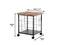 Metal and Wood Rolling File Cabinet - Brixton-8
