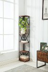 Transitional Metal and Wood Corner Bookshelf - Brixton