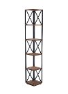 Transitional Metal and Wood Corner Bookshelf - Brixton-2