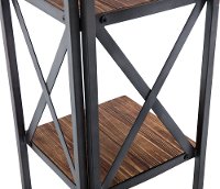 Transitional Metal and Wood Corner Bookshelf - Brixton-4