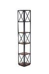 Transitional Metal and Wood Corner Bookshelf - Brixton-5