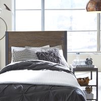 Modern Industrial Driftwood Brown Twin Headboard - Barnside-2