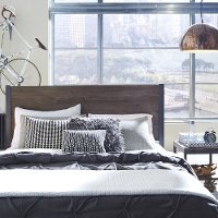 Driftwood Brown Twin Headboard & Night Table - Barnside
