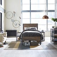 Driftwood Brown Twin Bed, 2 Night Tables, and Chest - Barnside