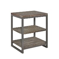 Modern Industrial Driftwood Gray Night Table - Barnside
