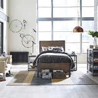 Driftwood Brown Queen Bed, 2 Night Tables, and Chest - Barnside