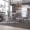 5053-308 Gray Industrial 5 Piece Round Dining Set - Barnside Metro