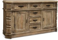 SB222/BUFFET Whitewashed Natural Wood Rustic Dining Room Buffet - Karsten