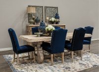 DT2555/TABLE Whitewashed Natural Wood Rustic Dining Table - Karsten