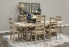 KIT Rich Blue and Natural Wood 7 Piece Dining Set - Karsten