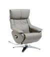 Gray Top Grain Leather Swivel Recliner - Vienna-3