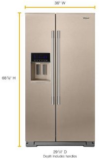 WRSA71CIHN Whirlpool Side-by-Side Refrigerator with FreshFlow Air Filter - 36 Inch Sunset Bronze-2