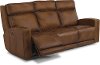 Rustic Brown Leather Power Reclining Sofa - Archer