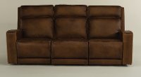 Rustic Brown Leather Power Reclining Sofa - Archer-2