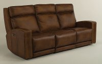 Rustic Brown Leather Power Reclining Sofa - Archer-3