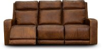 Rustic Brown Leather Power Reclining Sofa - Archer-4