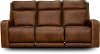 Rustic Brown Leather Power Reclining Sofa - Archer-5
