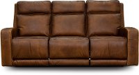 Rustic Brown Leather Power Reclining Sofa - Archer-5