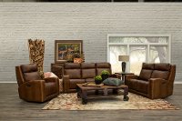 Rustic Brown Leather Power Reclining Sofa - Archer-6