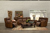 Rustic Brown Leather Power Reclining Sofa - Archer-7