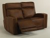 Rustic Brown Leather Power Reclining Loveseat - Archer-3