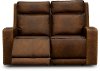 Rustic Brown Leather Power Reclining Loveseat - Archer-4