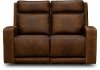 Rustic Brown Leather Power Reclining Loveseat - Archer-5