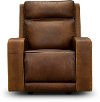 Rustic Brown Leather Power Recliner - Archer