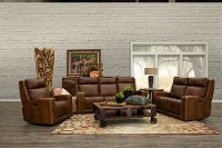Rustic Brown Leather Power Recliner - Archer-4