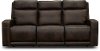 Taupe Brown Leather Power Reclining Sofa - Archer