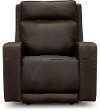 Taupe Brown Leather Power Recliner - Archer