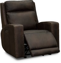 Taupe Brown Leather Power Recliner - Archer-2
