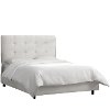 790BEDPRMWHT White Square Tufted Twin Upholstered Bed-2