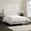 792BEDPRMWHT White Square Tufted Queen Upholstered Bed